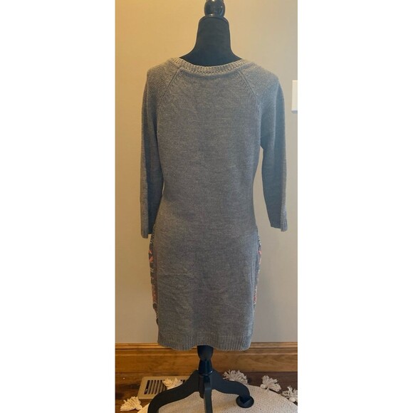 Charming Charlie Sweater Dress Sz Large Crew Neck Fair Isle Type Design Front - Picture 5 of 11